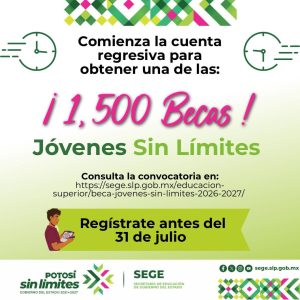 ÚLTIMOS DÍAS PARA ACCEDER A LAS BECAS “JÓVENES SIN LÍMITES” 